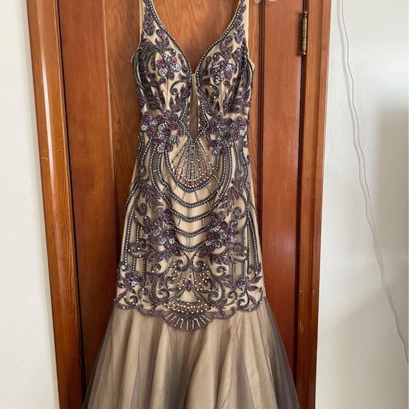 Champagne Grad Dress Formal Gown - Picture 3 of 5